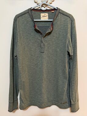 Jeremiah Men’s Olive Long-Sleeve Henley Sz M